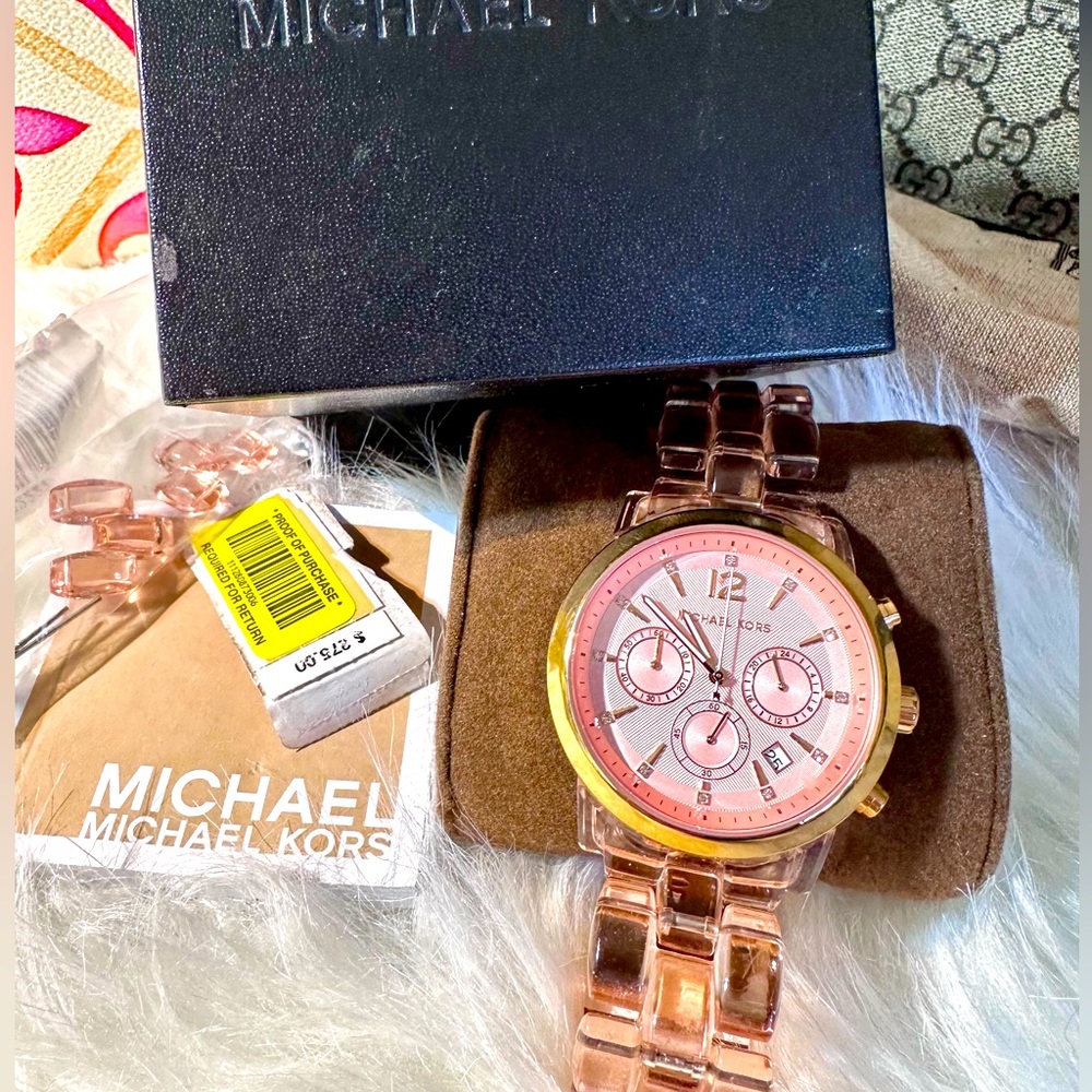 EUC‎ Michael Kors Women’s Clear Band Watch